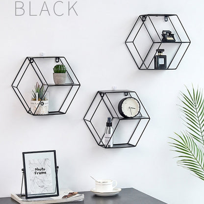 Hexagonal Wall Shelf - Wall Decor and Storage Rack
